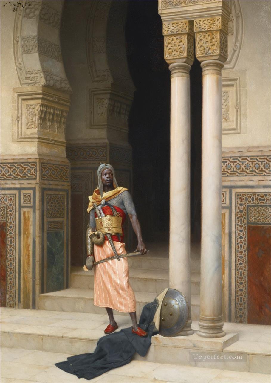 La guardia de palacio Ludwig Deutsch Orientalismo árabe Pintura al óleo